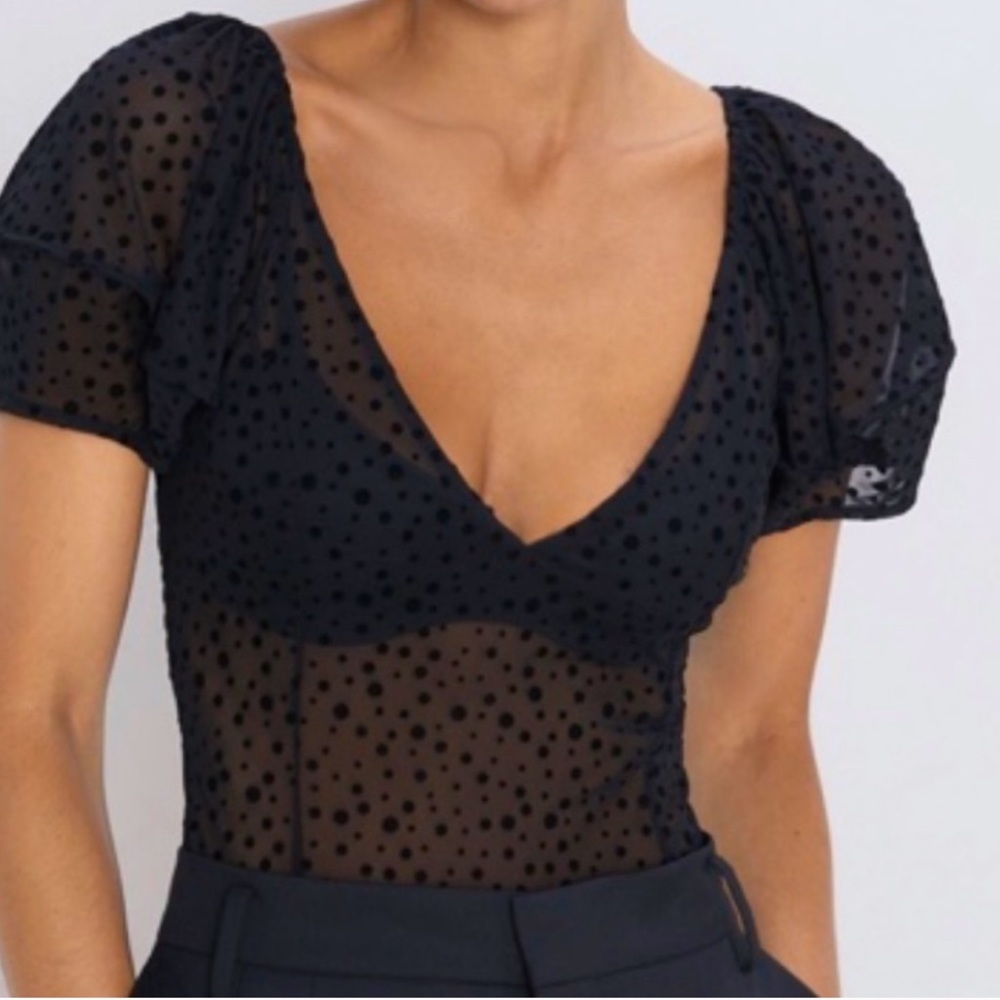 Zara Black Polka Dot Bodysuit